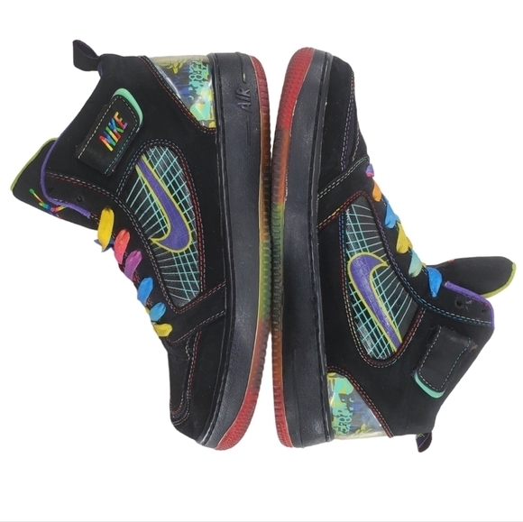 Nike Jordan Fusion 5 V AF-1 Shoes Men sz 8 Black Rainbow Mid Sneakers 070911-LN3 - Picture 13 of 16